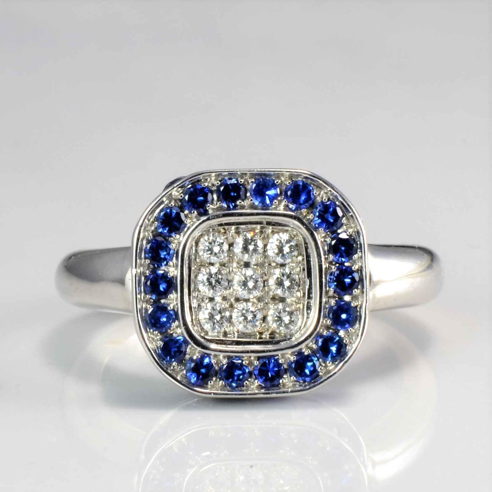 'Birks' Cluster Set Diamond & Sapphire Ring | 0.13 ctw, SZ 5.25 | - 100 Ways