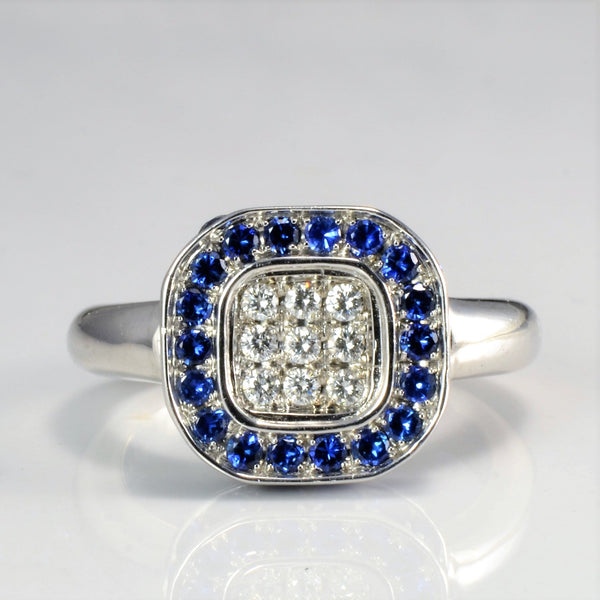 'Birks' Cluster Set Diamond & Sapphire Ring | 0.13 ctw, SZ 5.25 |