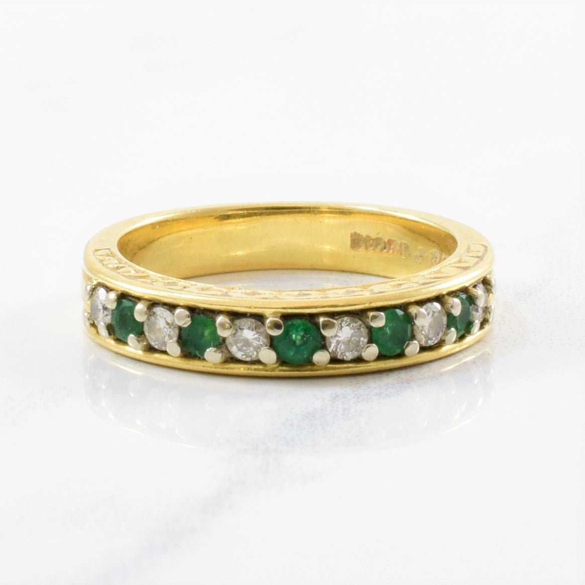 'Birks' Diamond & Emerald Band | 0.21ctw, 0.15ctw | SZ 4.75 | - 100 Ways