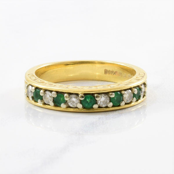 'Birks' Diamond & Emerald Band | 0.21ctw, 0.15ctw | SZ 4.75 |