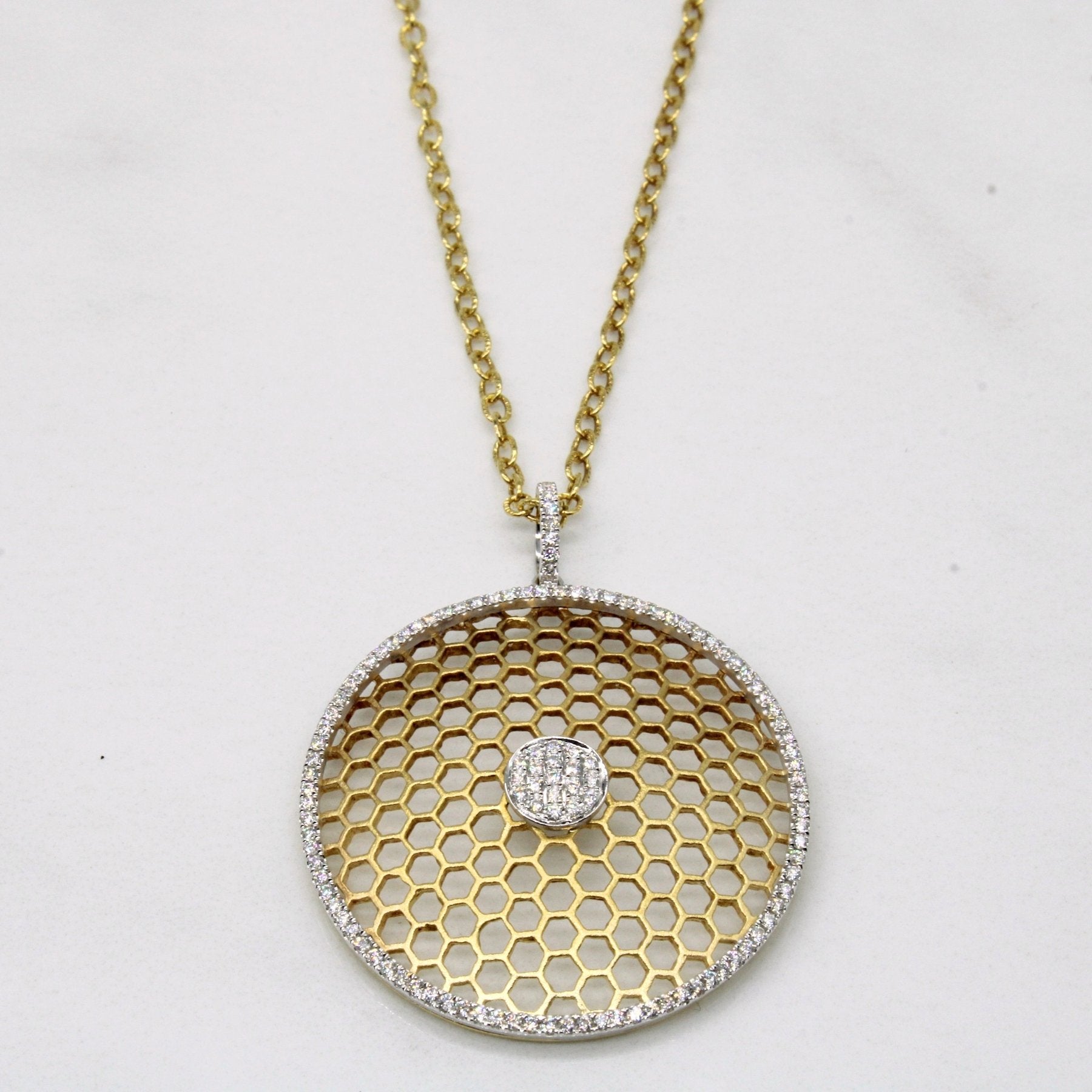 'Birks' Diamond Lattice Pendant & Necklace | 0.45ctw | 16" | - 100 Ways