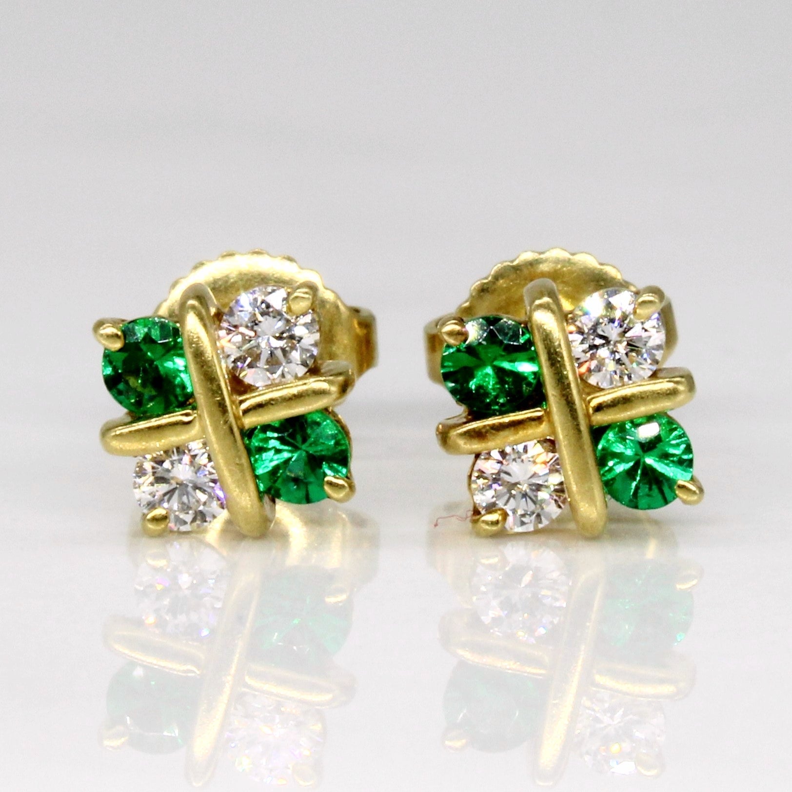 'Birks' Diamond & Tsavorite Earrings | 0.24ctw, 0.22ctw | - 100 Ways