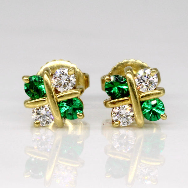 'Birks' Diamond & Tsavorite Earrings | 0.24ctw, 0.22ctw |