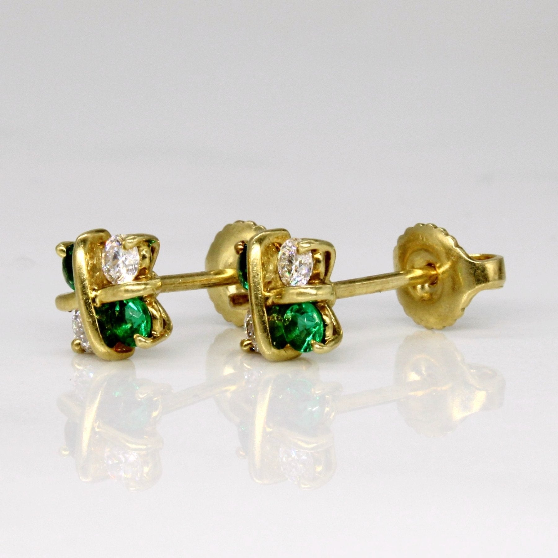 'Birks' Diamond & Tsavorite Earrings | 0.24ctw, 0.22ctw | - 100 Ways