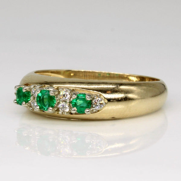 'Birks' Emerald & Diamond Ring | 0.14ctw, 0.06ctw | SZ 6.5 |