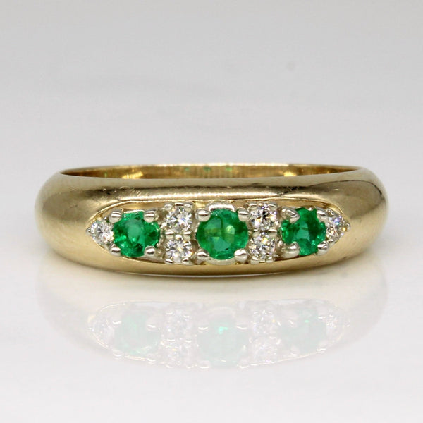 'Birks' Emerald & Diamond Ring | 0.14ctw, 0.06ctw | SZ 6.5 |