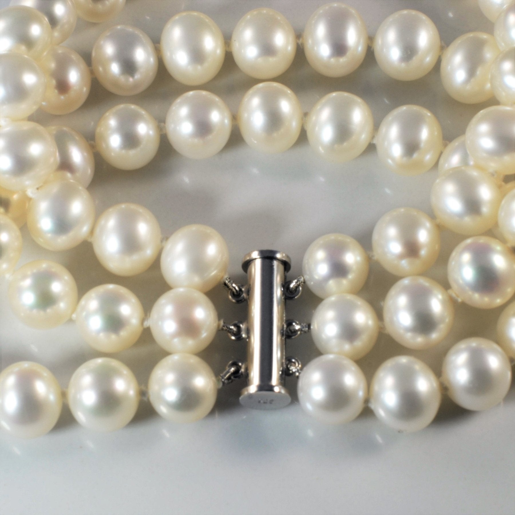 'Birks' Freshwater Pearl Three Strand Bracelet | 7.5" | - 100 Ways