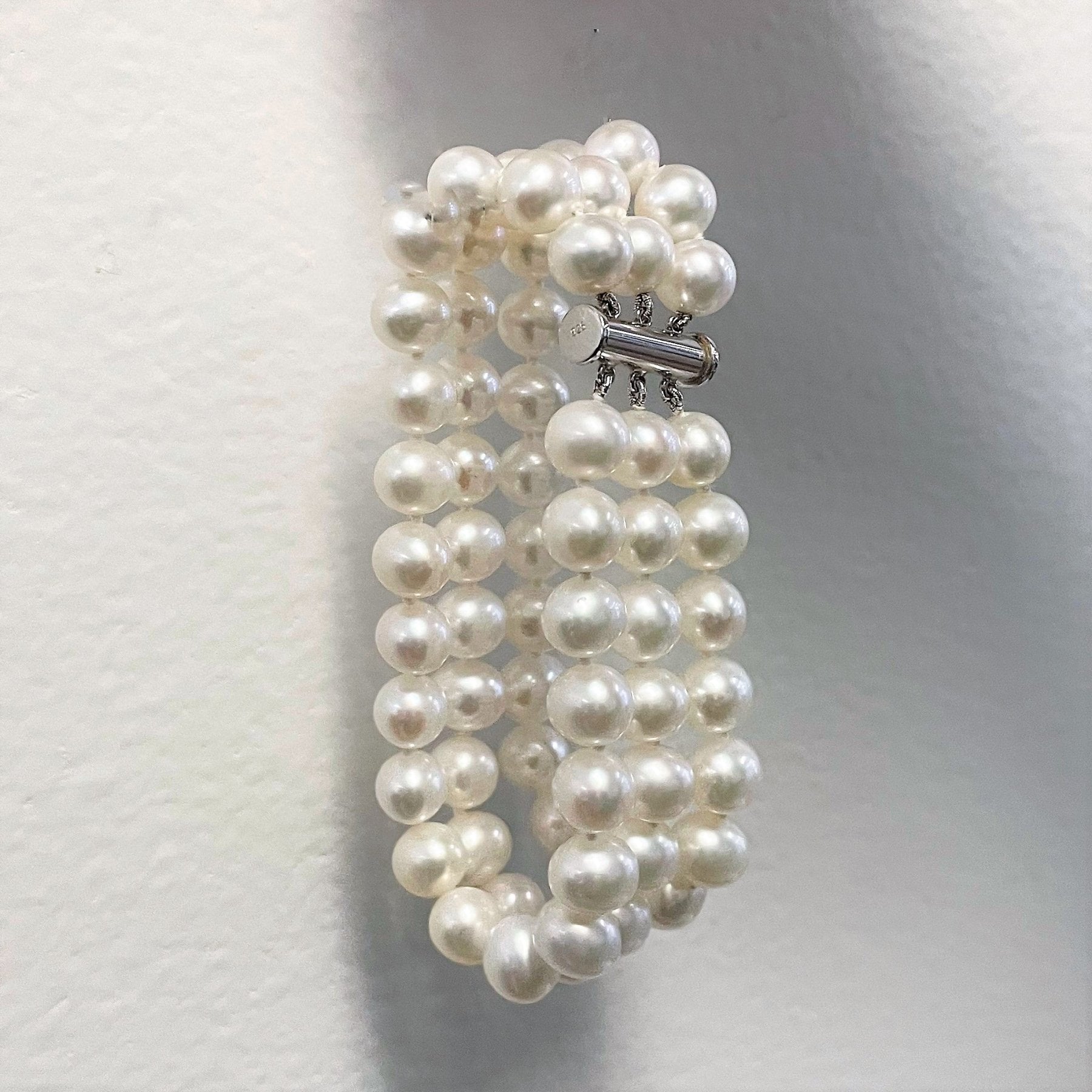 'Birks' Freshwater Pearl Three Strand Bracelet | 7.5