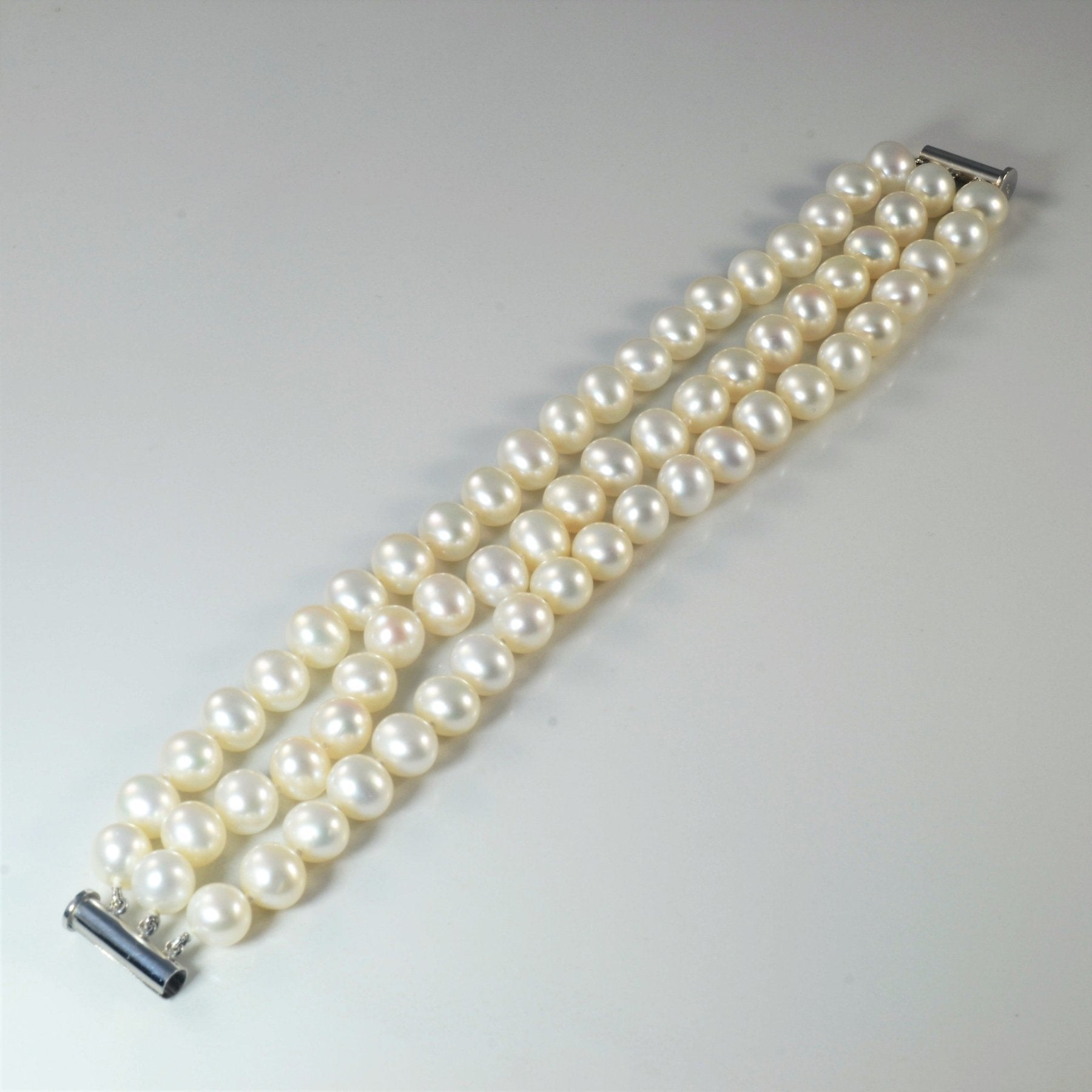 'Birks' Freshwater Pearl Three Strand Bracelet | 7.5