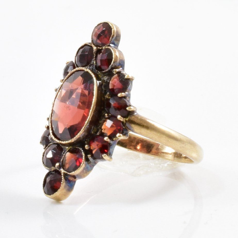 'Birks' Garnet Cluster Ring Circa 1930s | SZ 3.5 | - 100 Ways