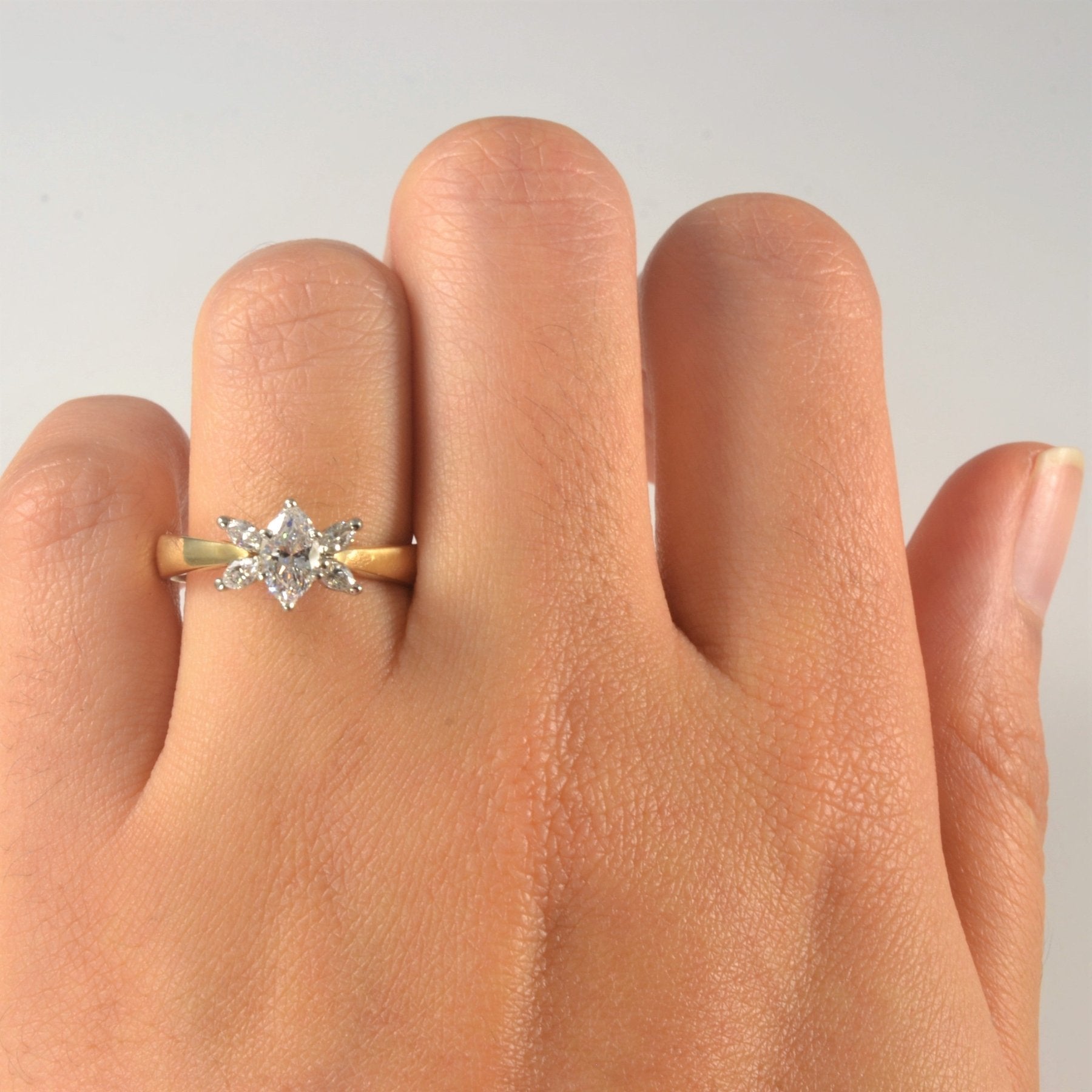 'Birks' Marquise Diamond Burst Engagement Ring | 0.56ctw | SZ 7 | - 100 Ways