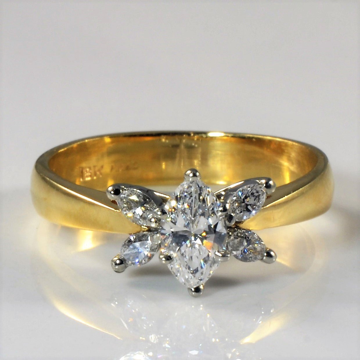 'Birks' Marquise Diamond Burst Engagement Ring | 0.56ctw | SZ 7 | - 100 Ways