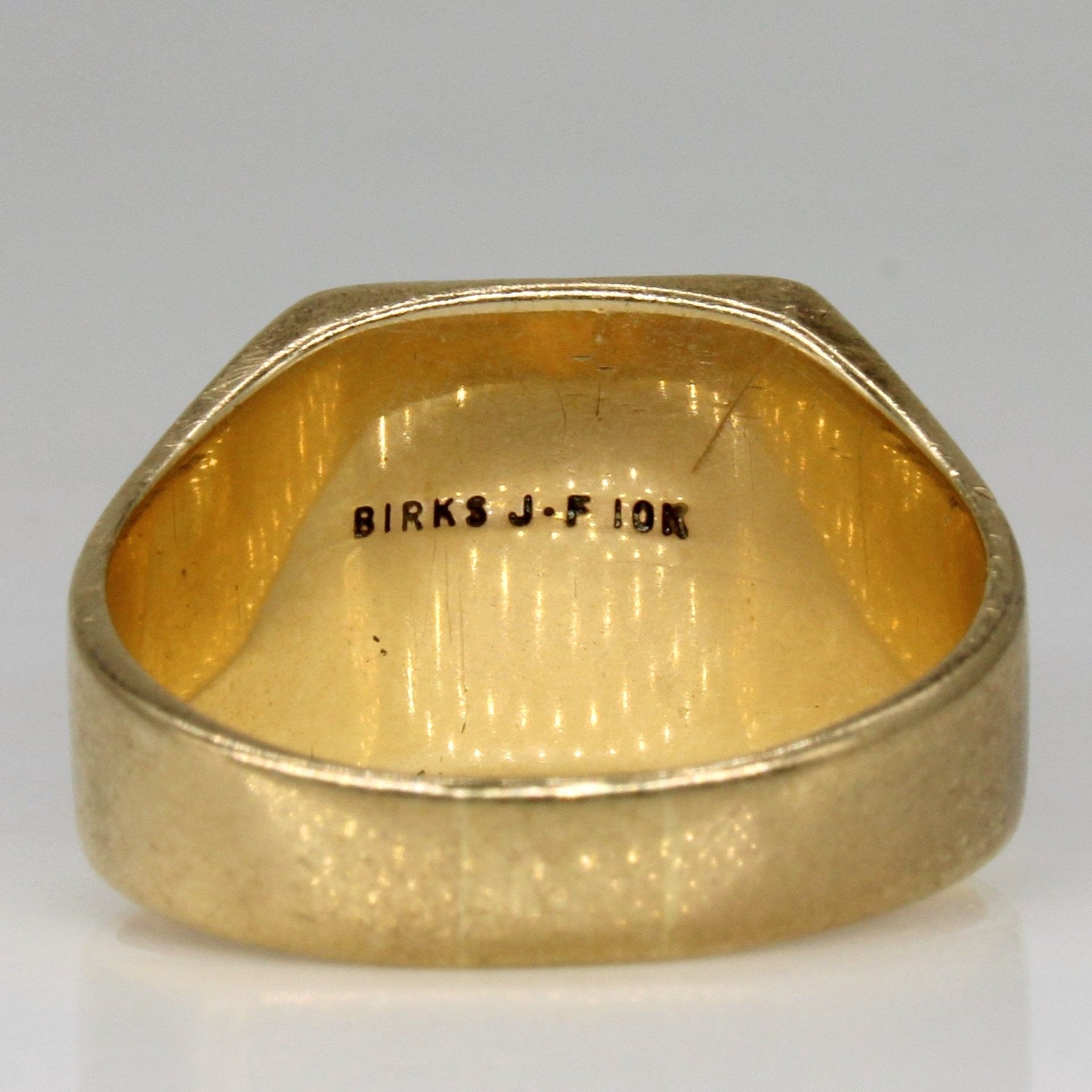 'Birks' Mid Century Engraved Signet Ring | SZ 9.25 | - 100 Ways