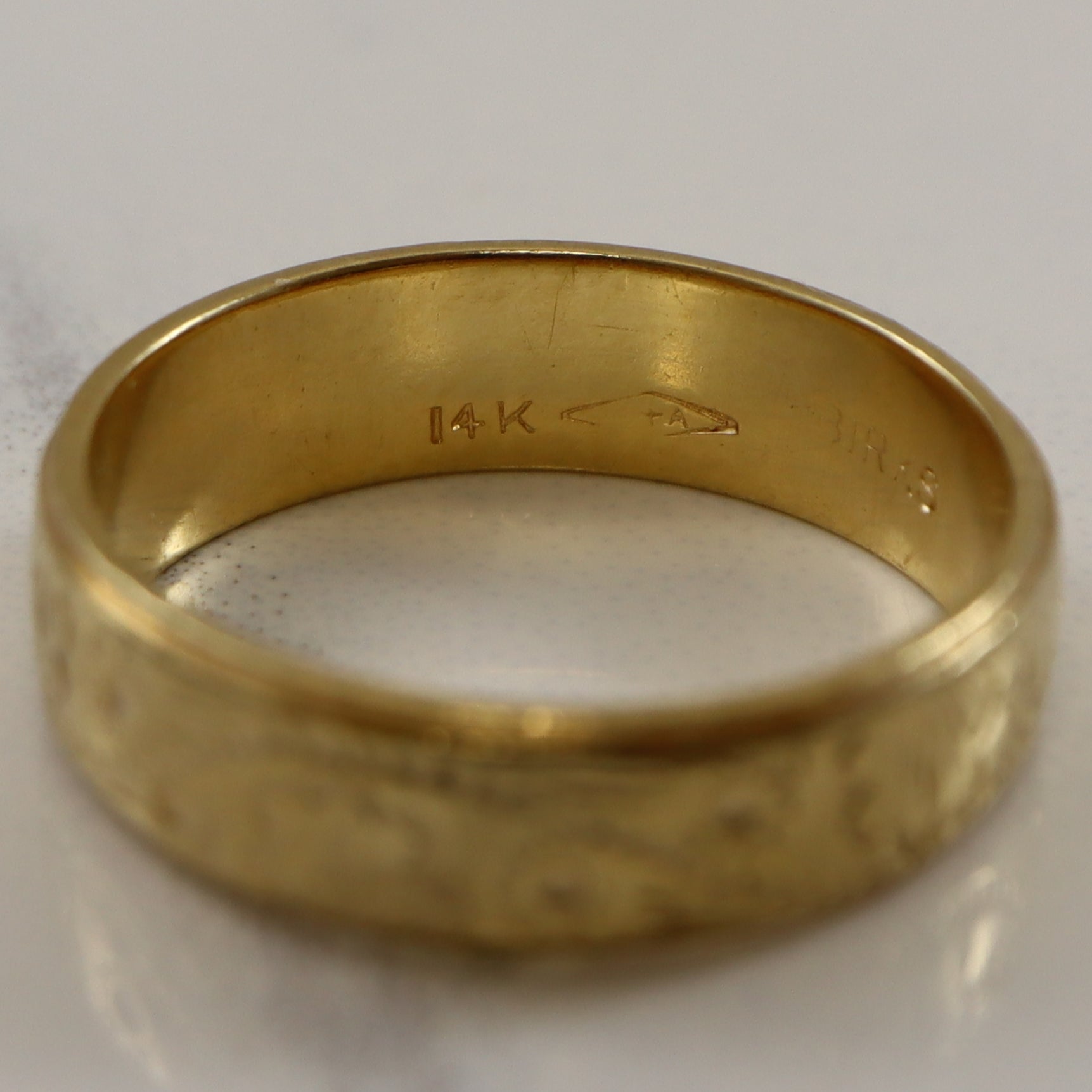 'Birks' Mid Century Textured Yellow Gold Ring | SZ 5.75 | - 100 Ways