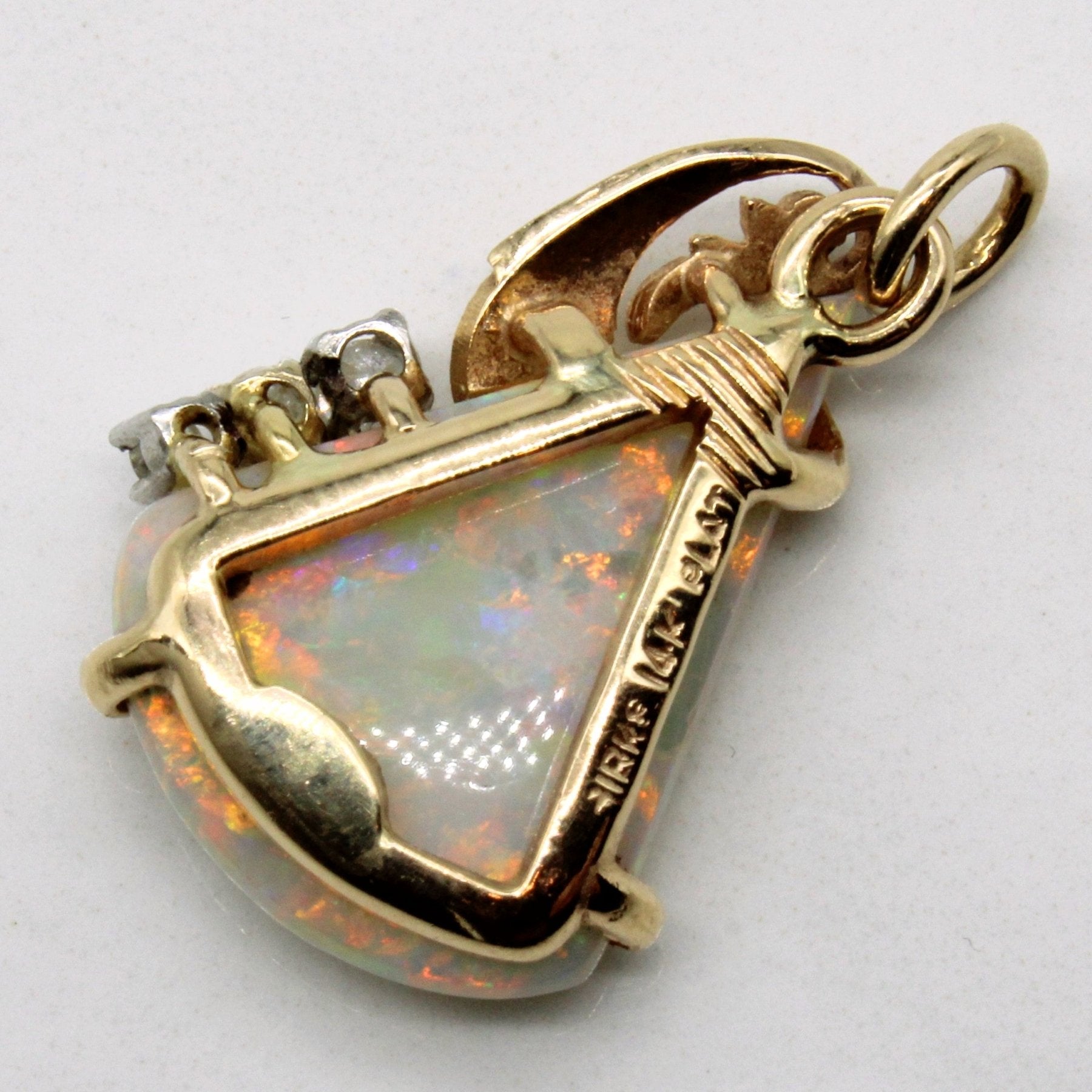 'Birks' Opal & Diamond Pendant | 6.00ct, 0.10ctw | - 100 Ways