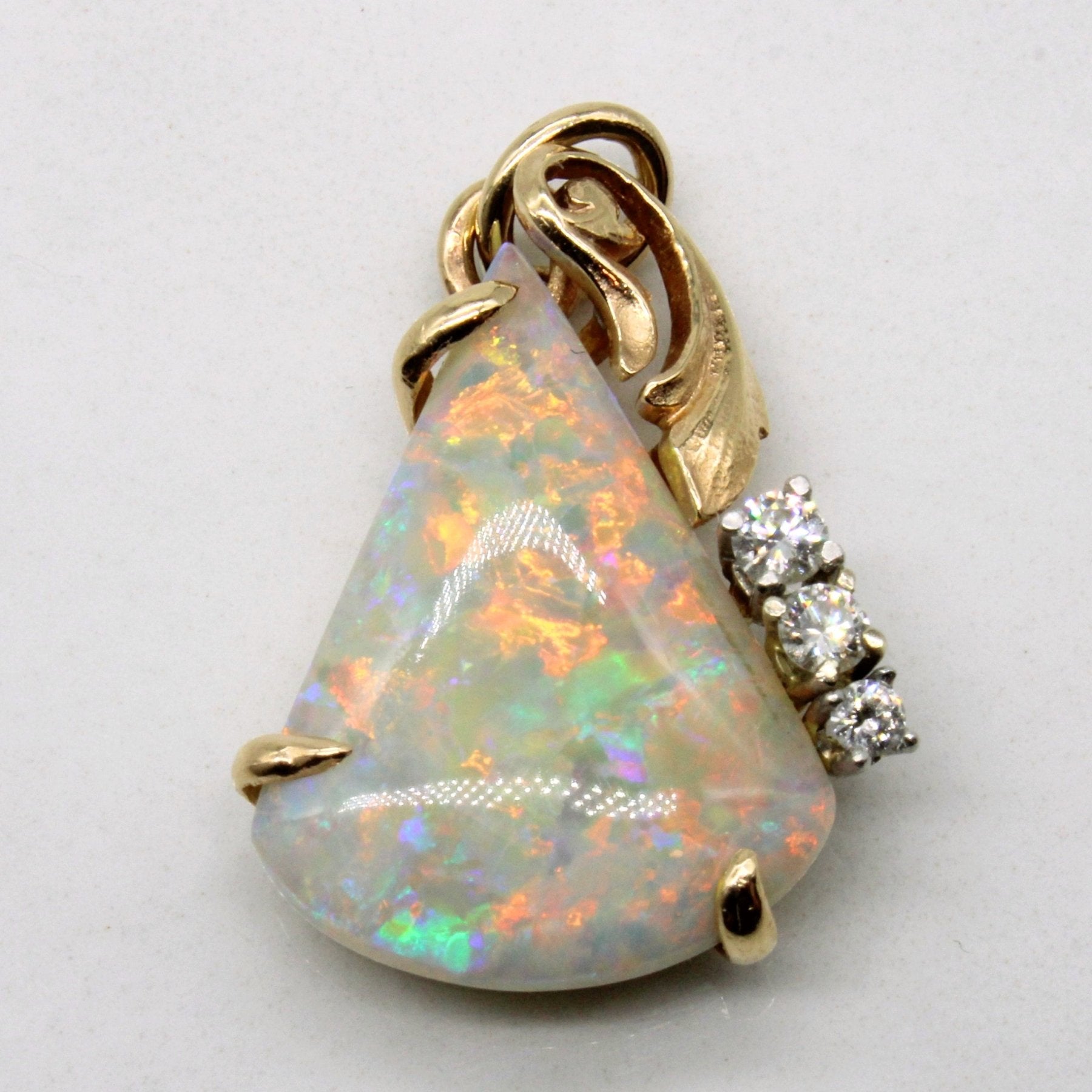 'Birks' Opal & Diamond Pendant | 6.00ct, 0.10ctw | - 100 Ways