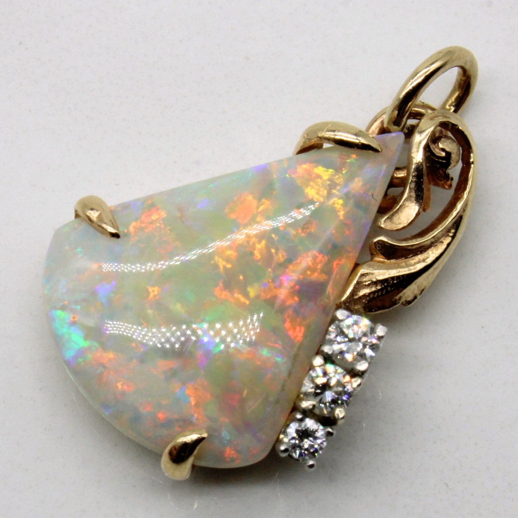 'Birks' Opal & Diamond Pendant | 6.00ct, 0.10ctw | - 100 Ways