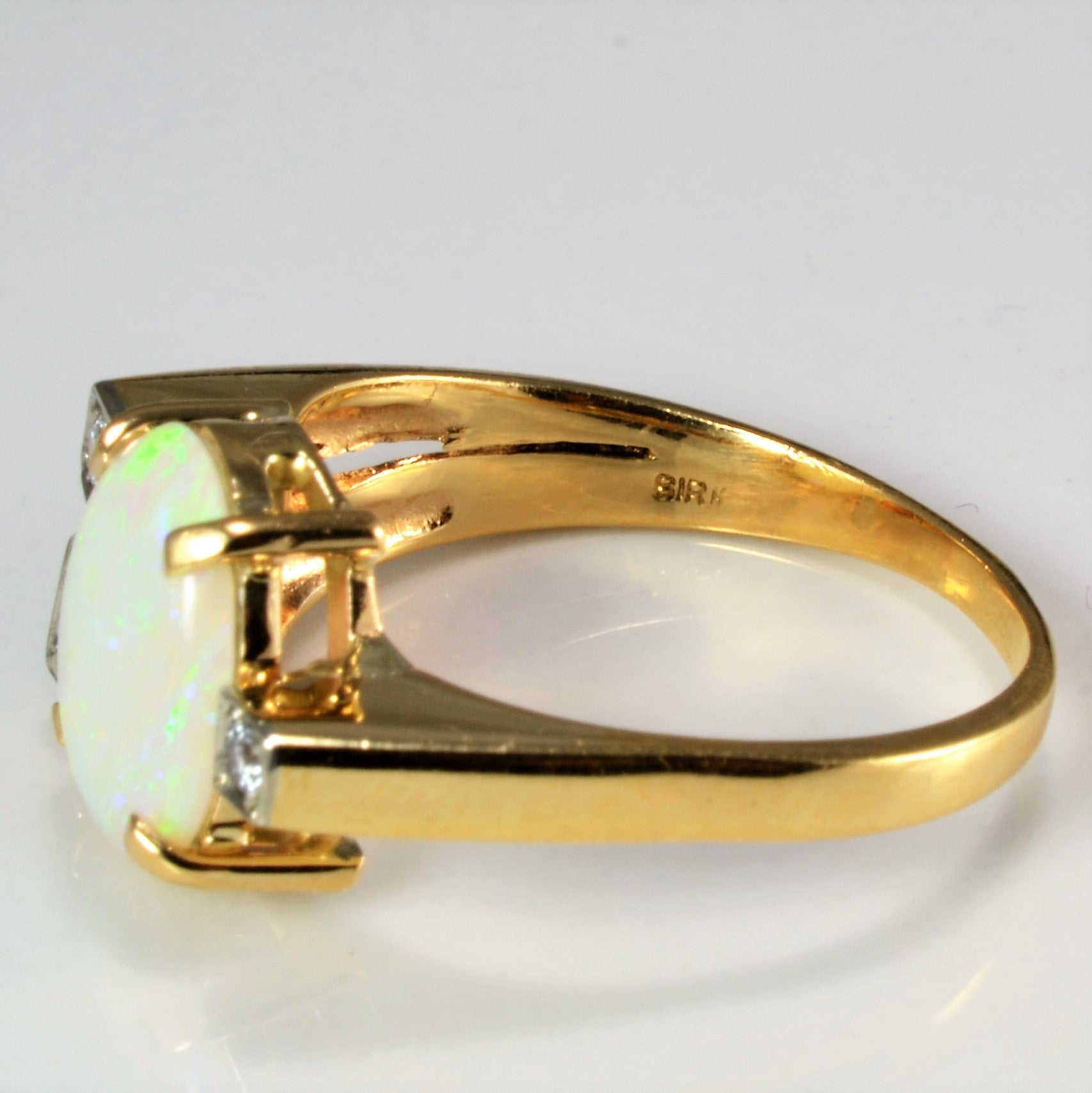 'Birks' Opal & Diamond Ring | 0.05 ctw, SZ 7 | - 100 Ways