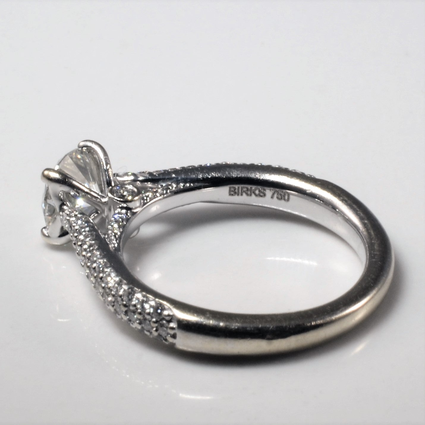 'Birks' Pave Diamond Engagement Ring | 1.50ctw | SZ 4 | - 100 Ways