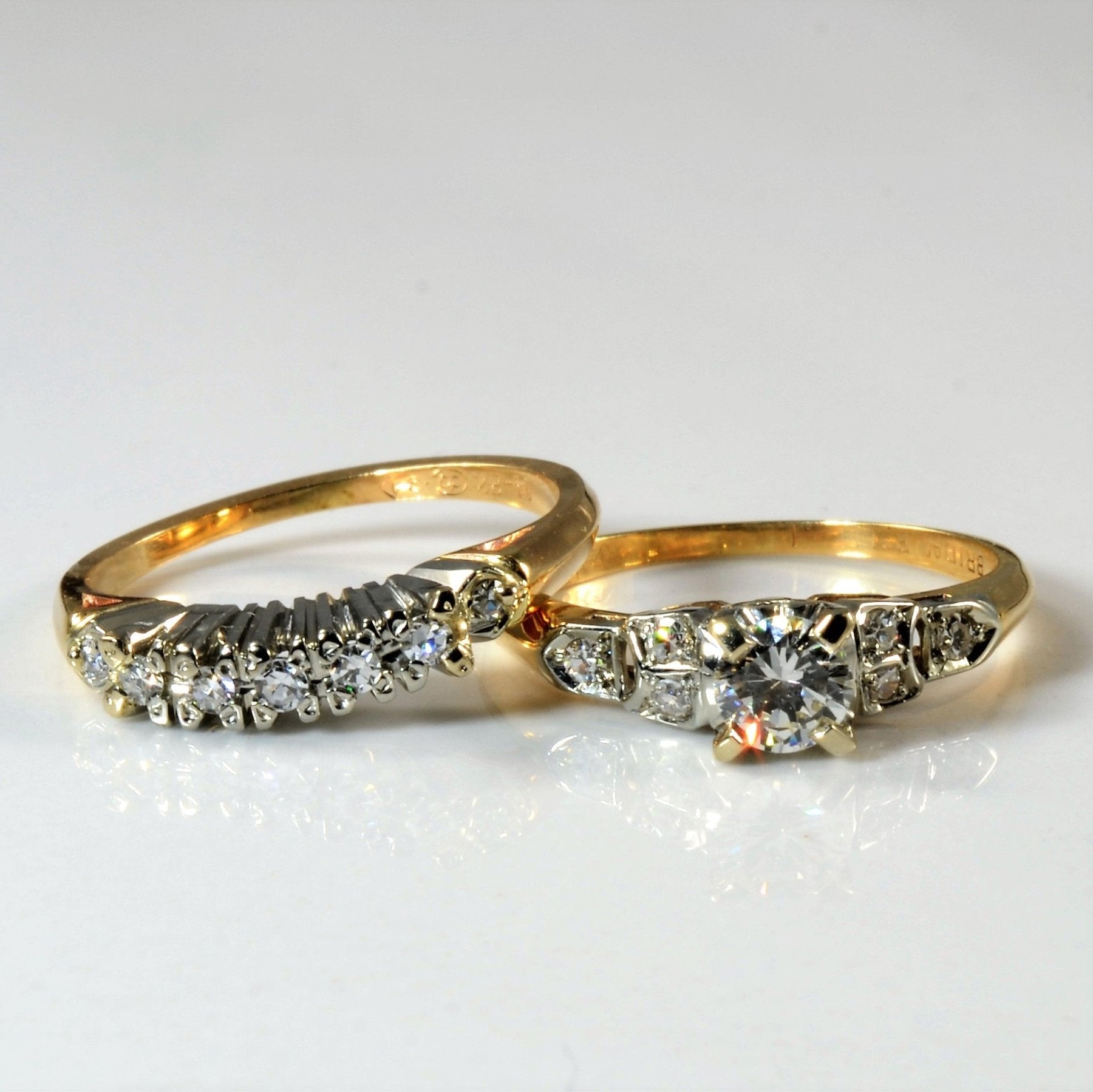 'Birks' Retro Diamond Wedding Set | 0.47ctw | SZ 4.5 | - 100 Ways