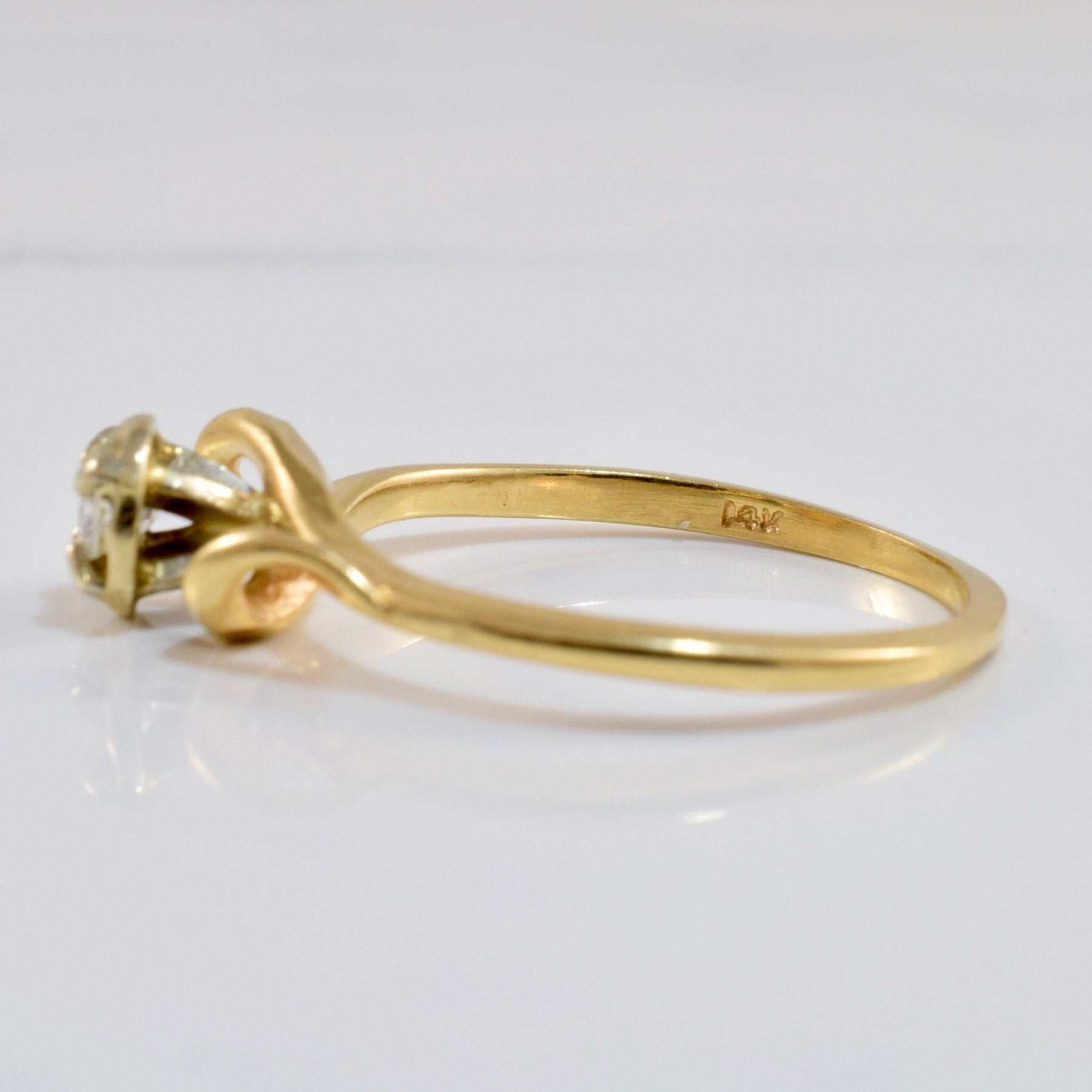 'Birks' Retro Era Illusion Diamond Engagement Ring | 0.16 ct, SZ 7.5 | - 100 Ways