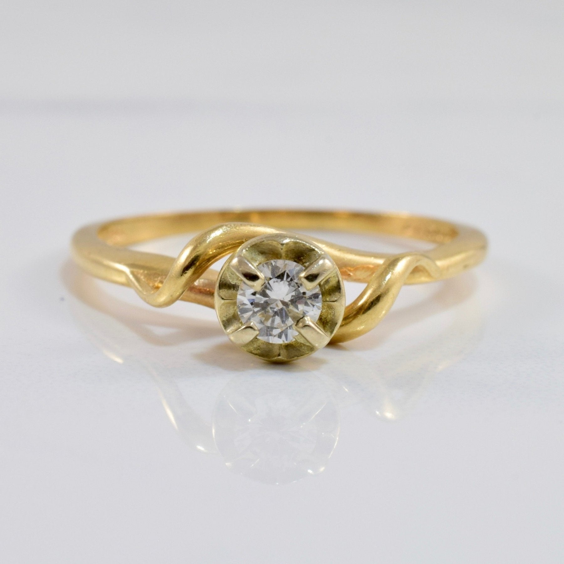 'Birks' Retro Era Illusion Diamond Engagement Ring | 0.16 ct, SZ 7.5 | - 100 Ways