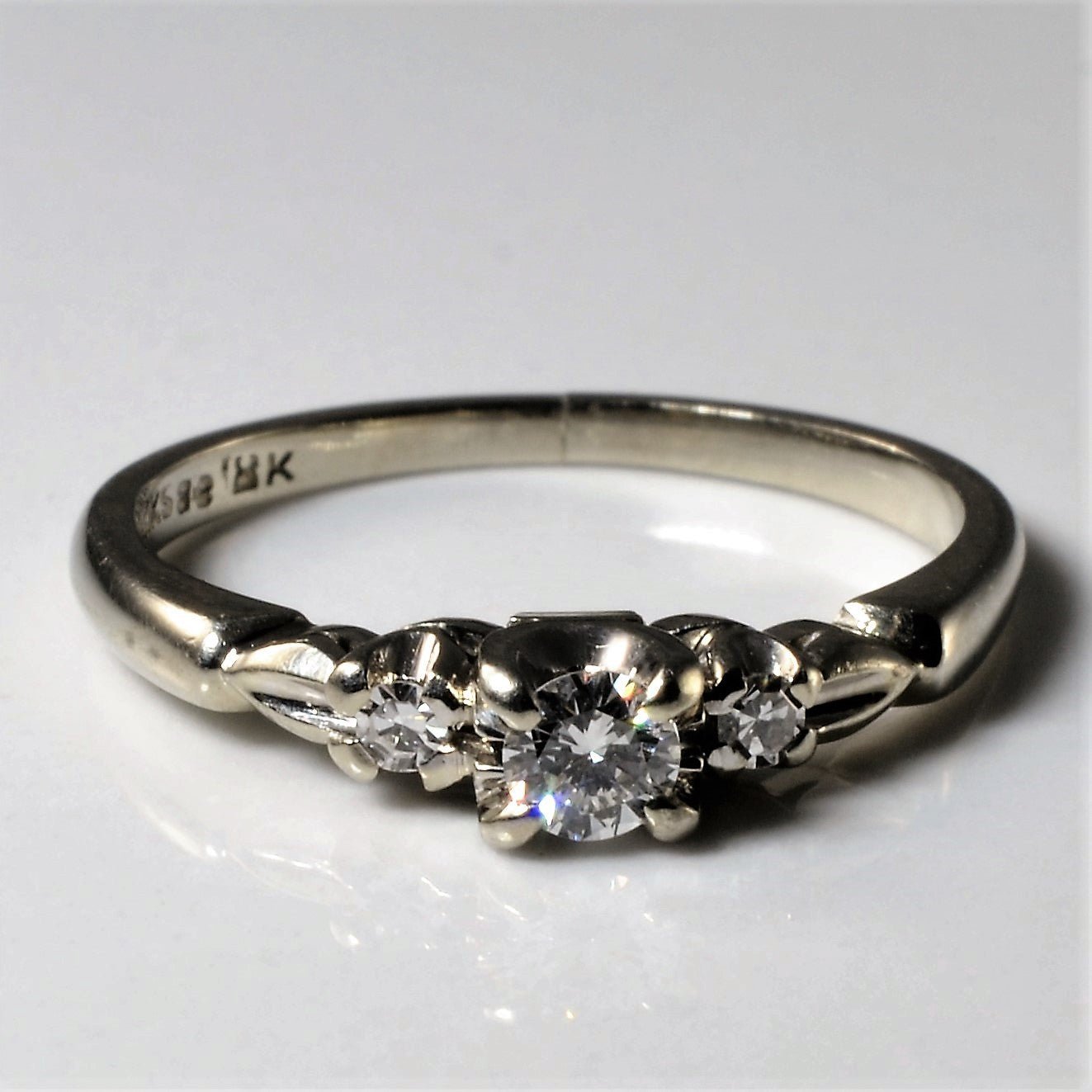 'Birks' Retro Three Stone Diamond Ring | 0.16ctw | SZ 5.75 | - 100 Ways