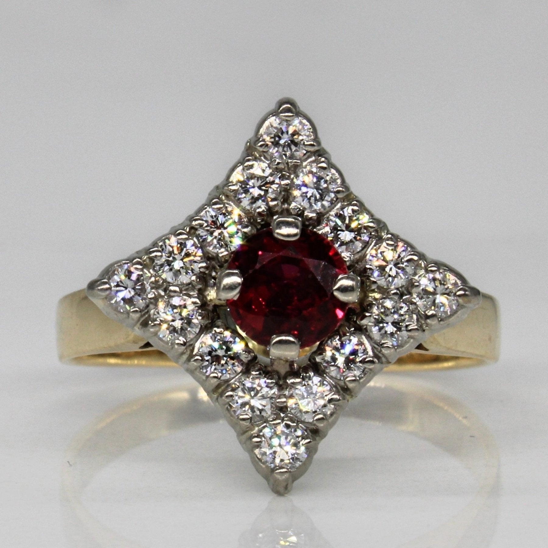 'Birks' Ruby & Diamond Star Ring | 0.52ct, 0.48ctw | SZ 7.75 | - 100 Ways