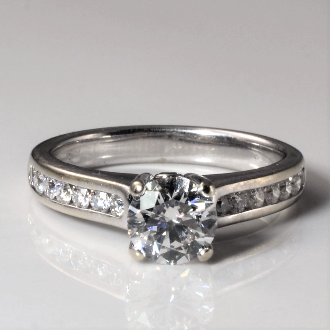 'Birks' Sapphire Detailed Side Stone Engagement Ring | 0.89ctw | SZ 5 | - 100 Ways