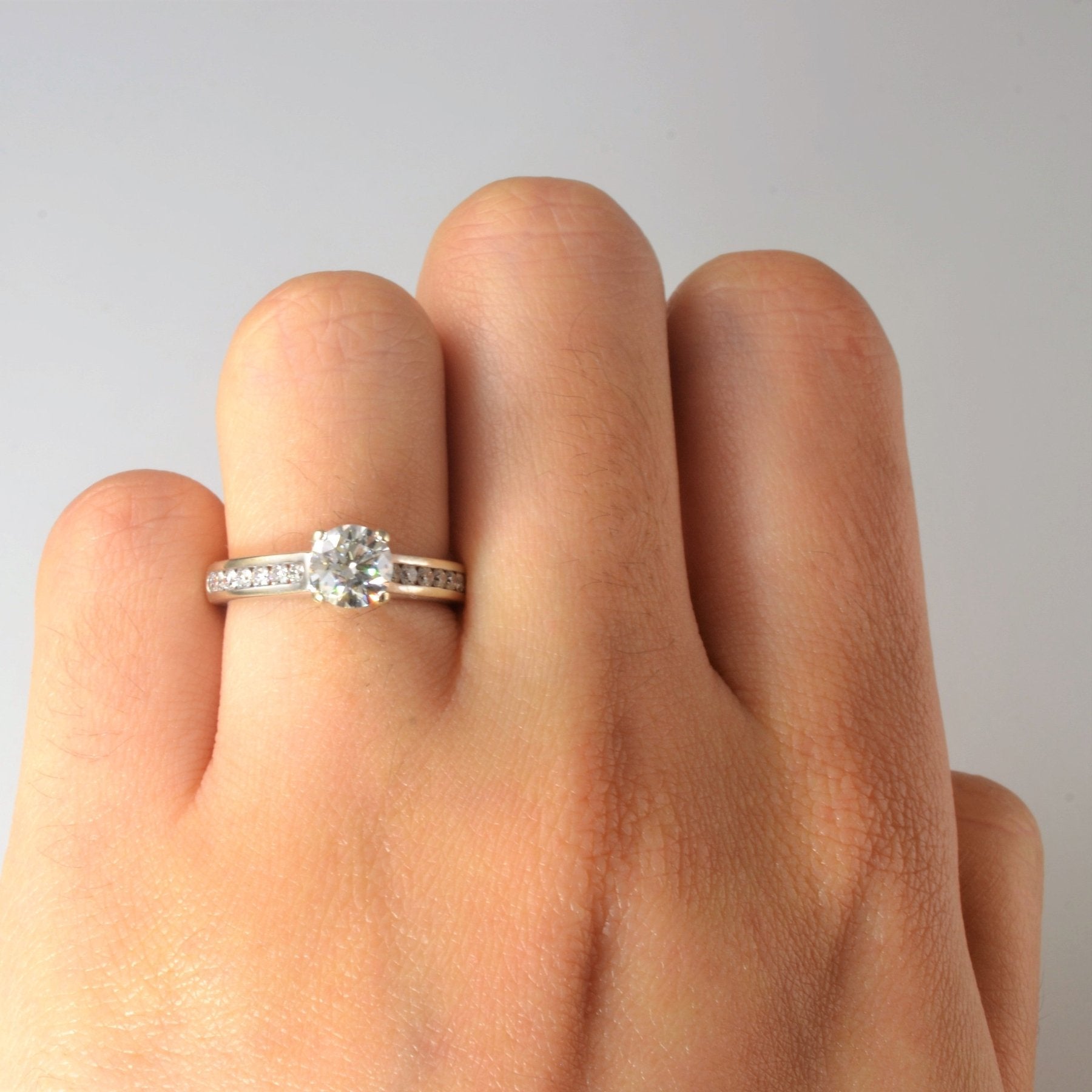 'Birks' Sapphire Detailed Side Stone Engagement Ring | 0.89ctw | SZ 5 | - 100 Ways