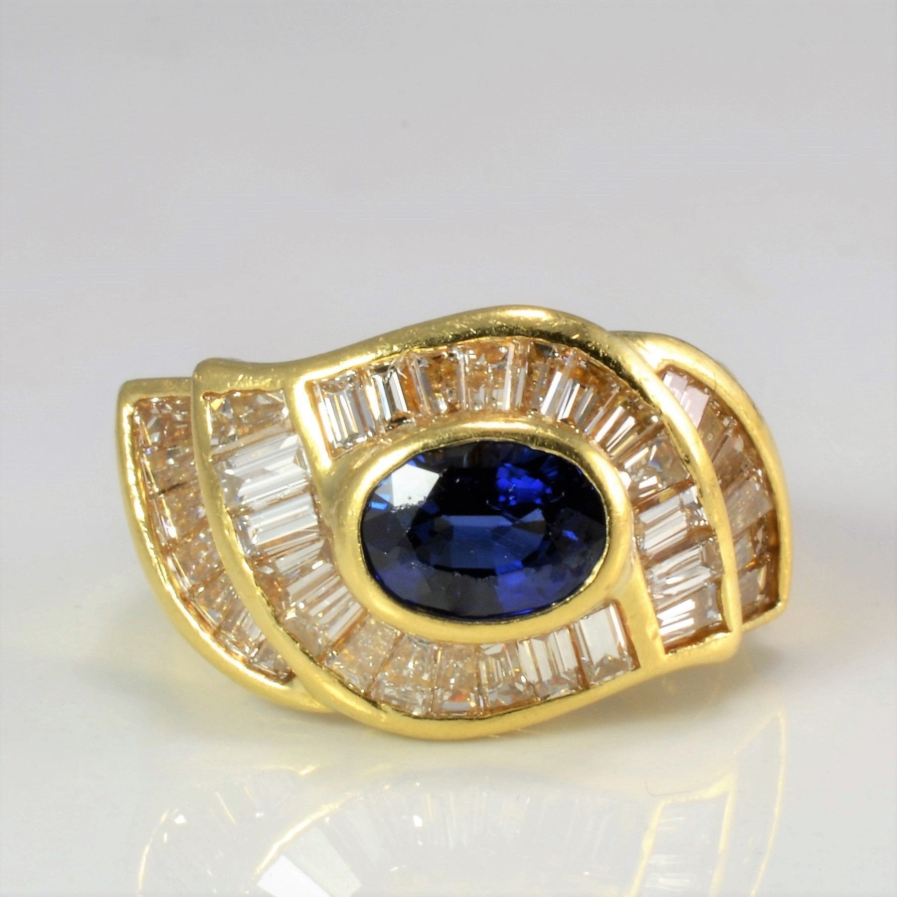 'Birks' Sapphire & Diamond Ladies Cocktail Ring | 0.95 ctw, SZ 4.5 | - 100 Ways