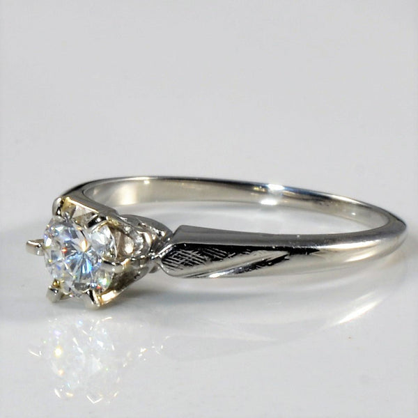 'Birks' Six Prong Platinum Solitaire Diamond Ring | 0.40ct | SZ 5.5 |