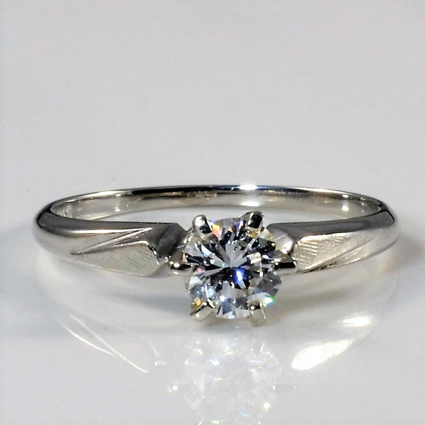 'Birks' Six Prong Platinum Solitaire Diamond Ring | 0.40ct | SZ 5.5 |