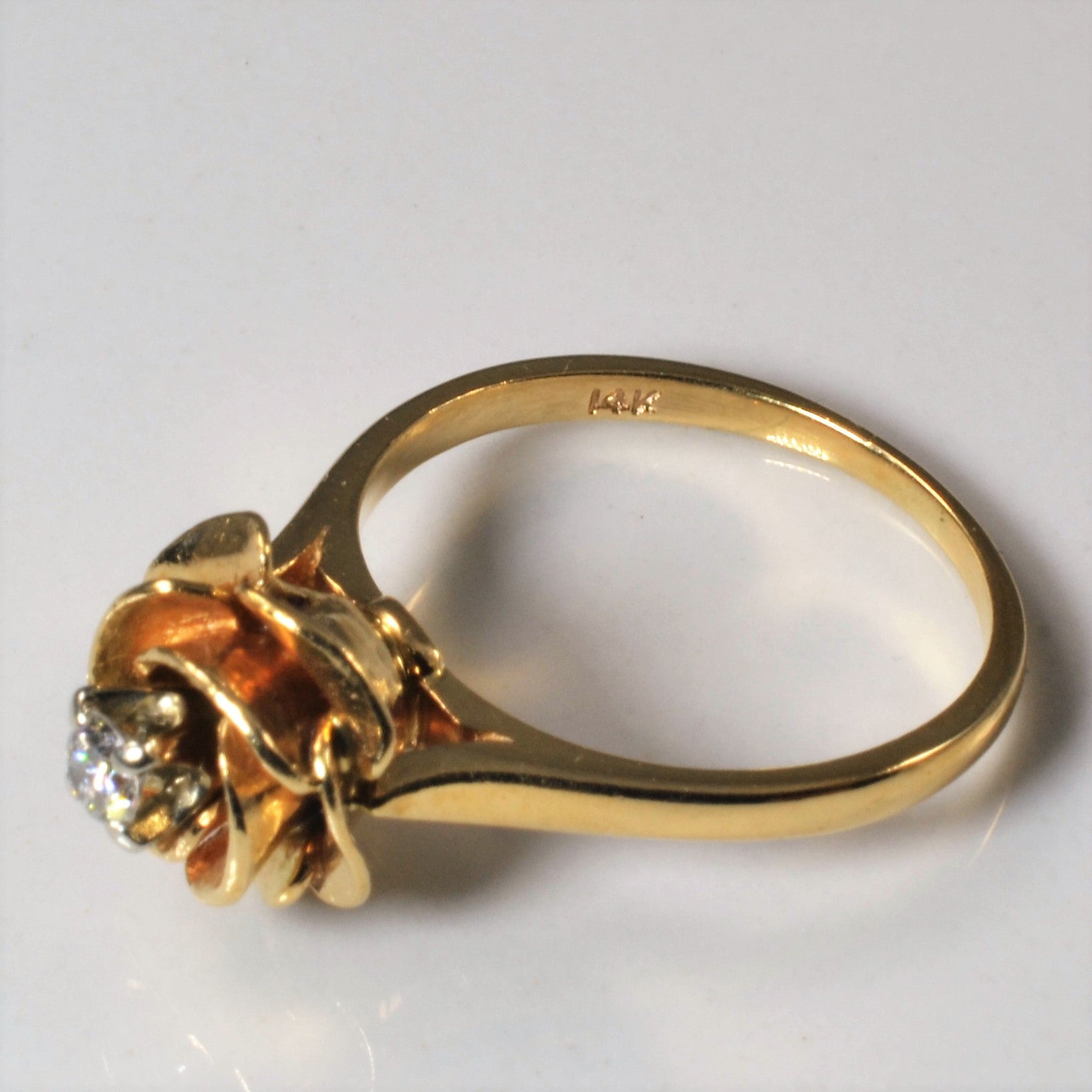 'Birks' Solitaire Diamond Rose Ring | 0.08ct | SZ 5.25 | - 100 Ways