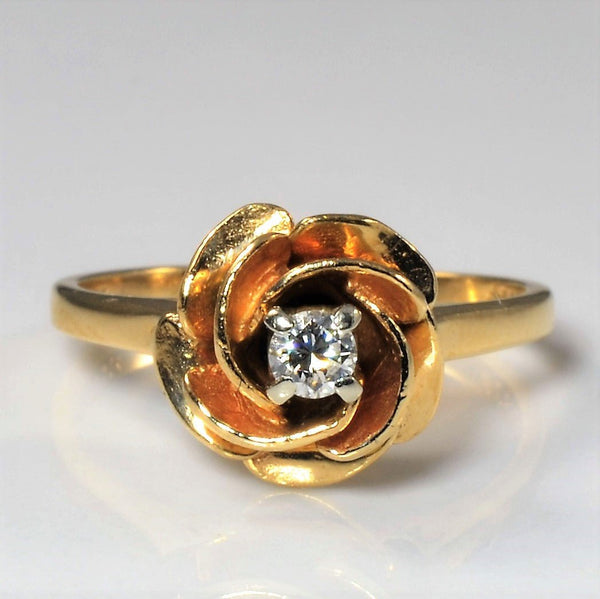 'Birks' Solitaire Diamond Rose Ring | 0.08ct | SZ 5.25 |
