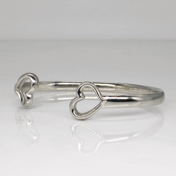 'Birks' Sterling Silver Heart Bracelet | 7