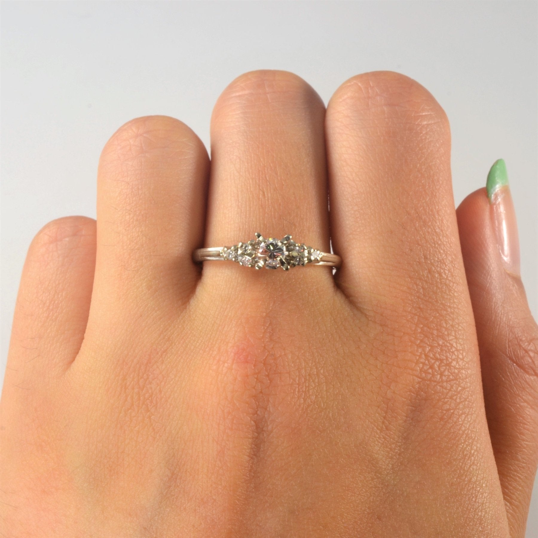 'Birks' Tapered Diamond High Set Ring | 0.25ctw | SZ 9.5 | - 100 Ways