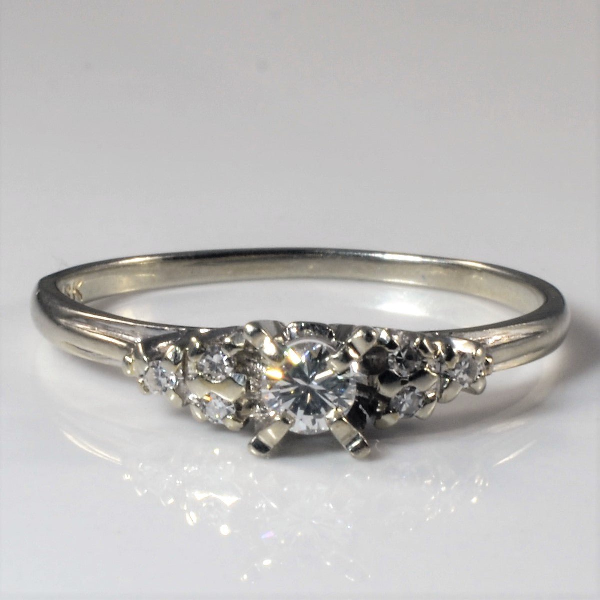 'Birks' Tapered Diamond High Set Ring | 0.25ctw | SZ 9.5 | - 100 Ways