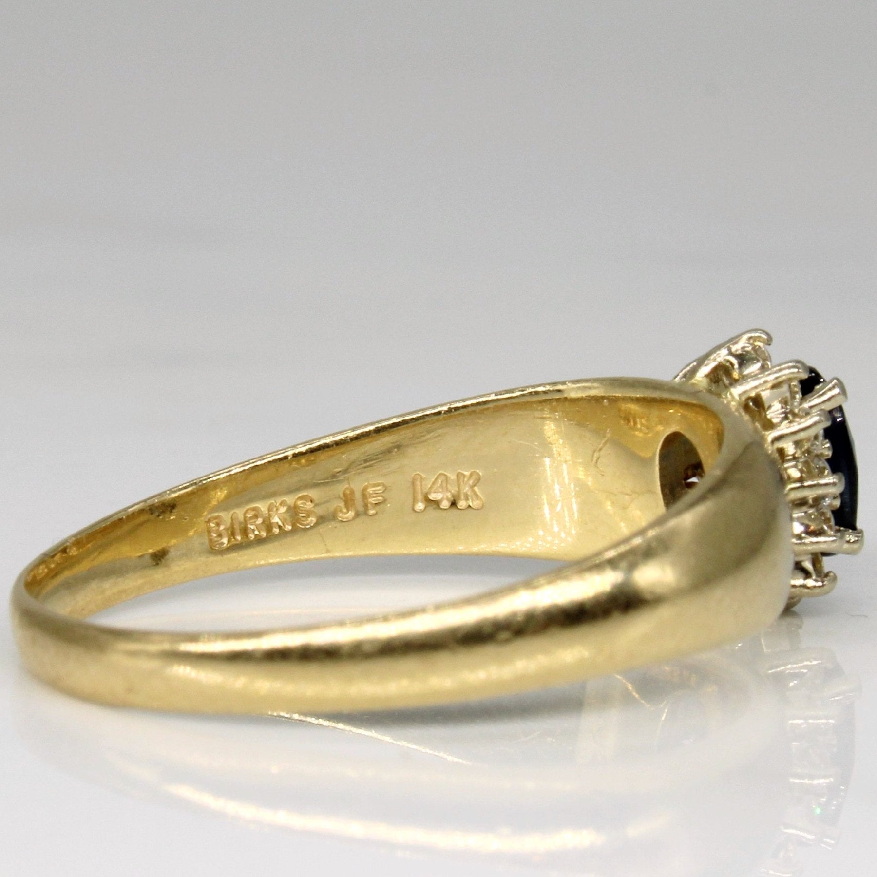 'Birks' Tapered Sapphire & Diamond Ring | 0.45ct, 0.10ctw | SZ 9.25 | - 100 Ways