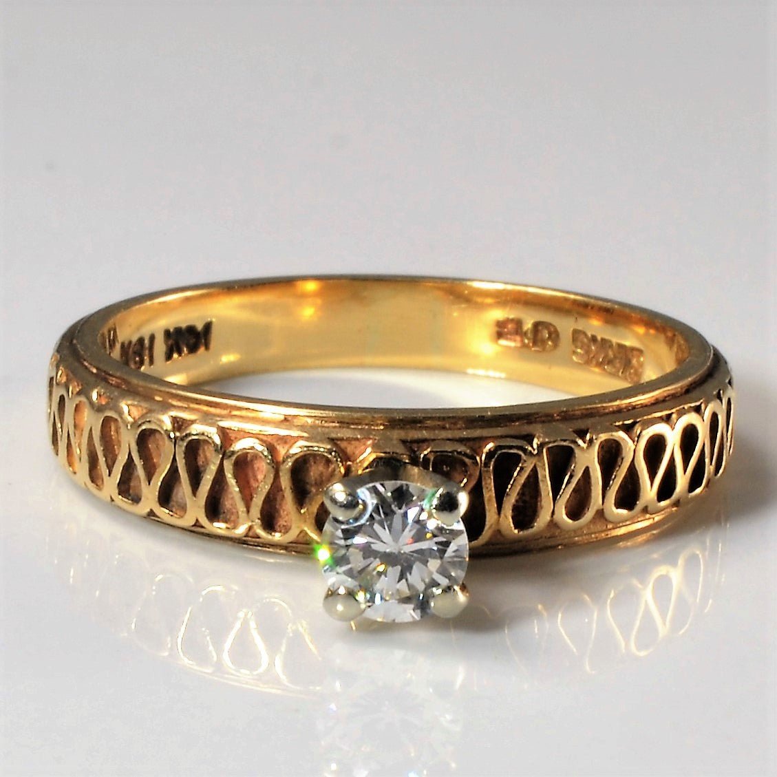 'Birks' Textured Solitaire Diamond Ring | 0.25ct | SZ 7.25 | - 100 Ways