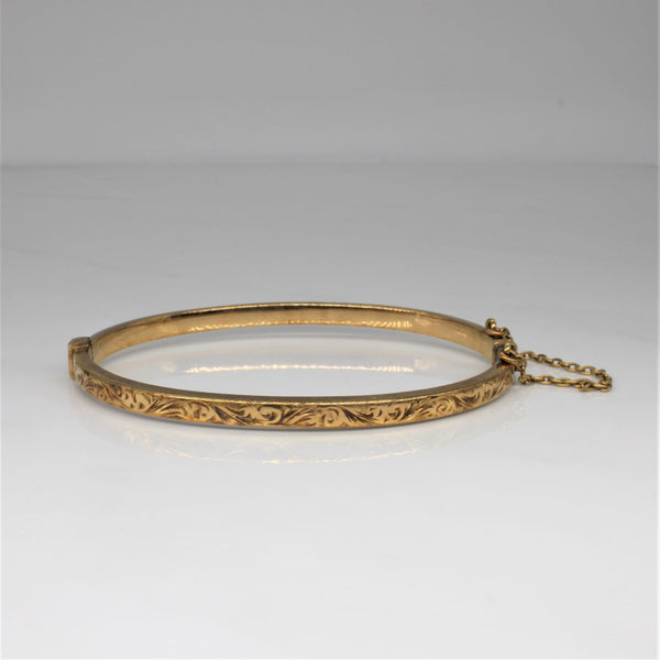 'Birks' Thin Ornate Engraved Cuff | 6