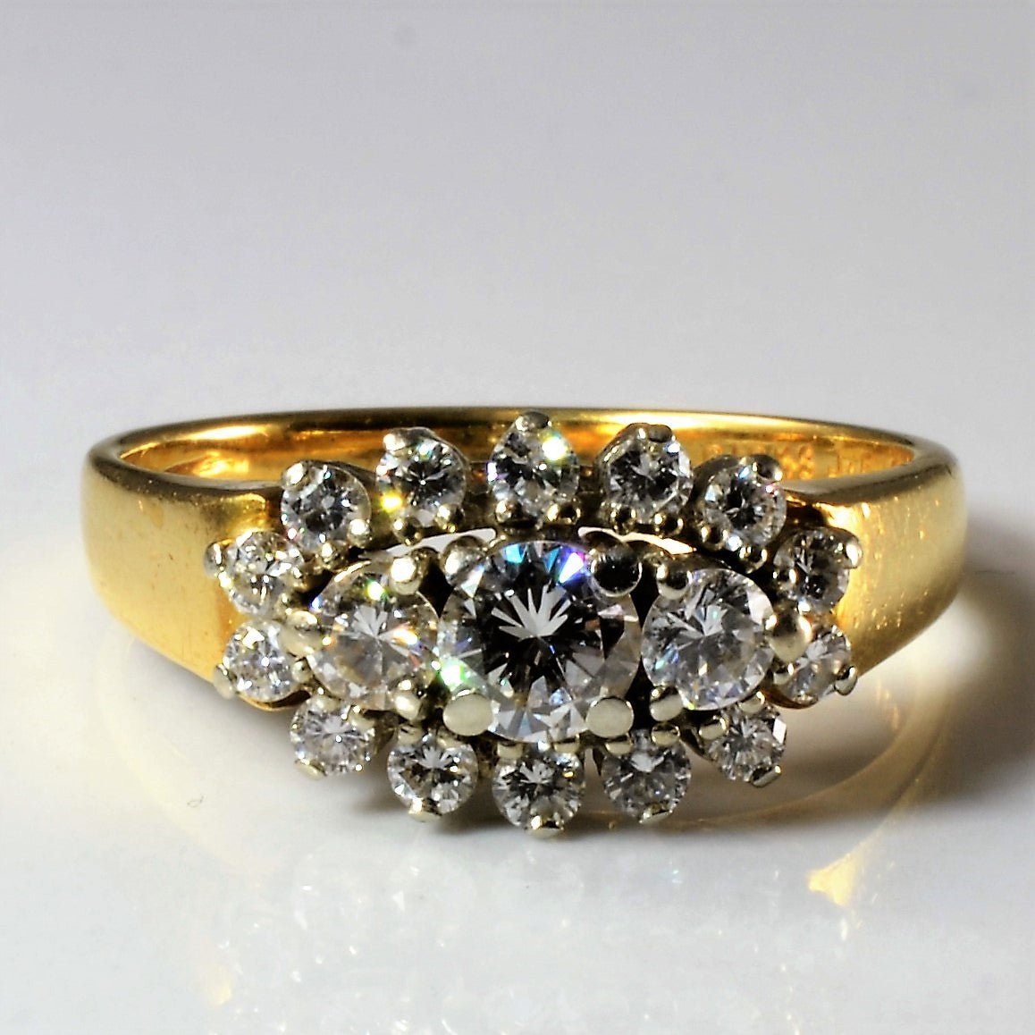 'Birks' Three Stone Diamond Halo Engagement Ring | 0.81ctw | SZ 8 | - 100 Ways