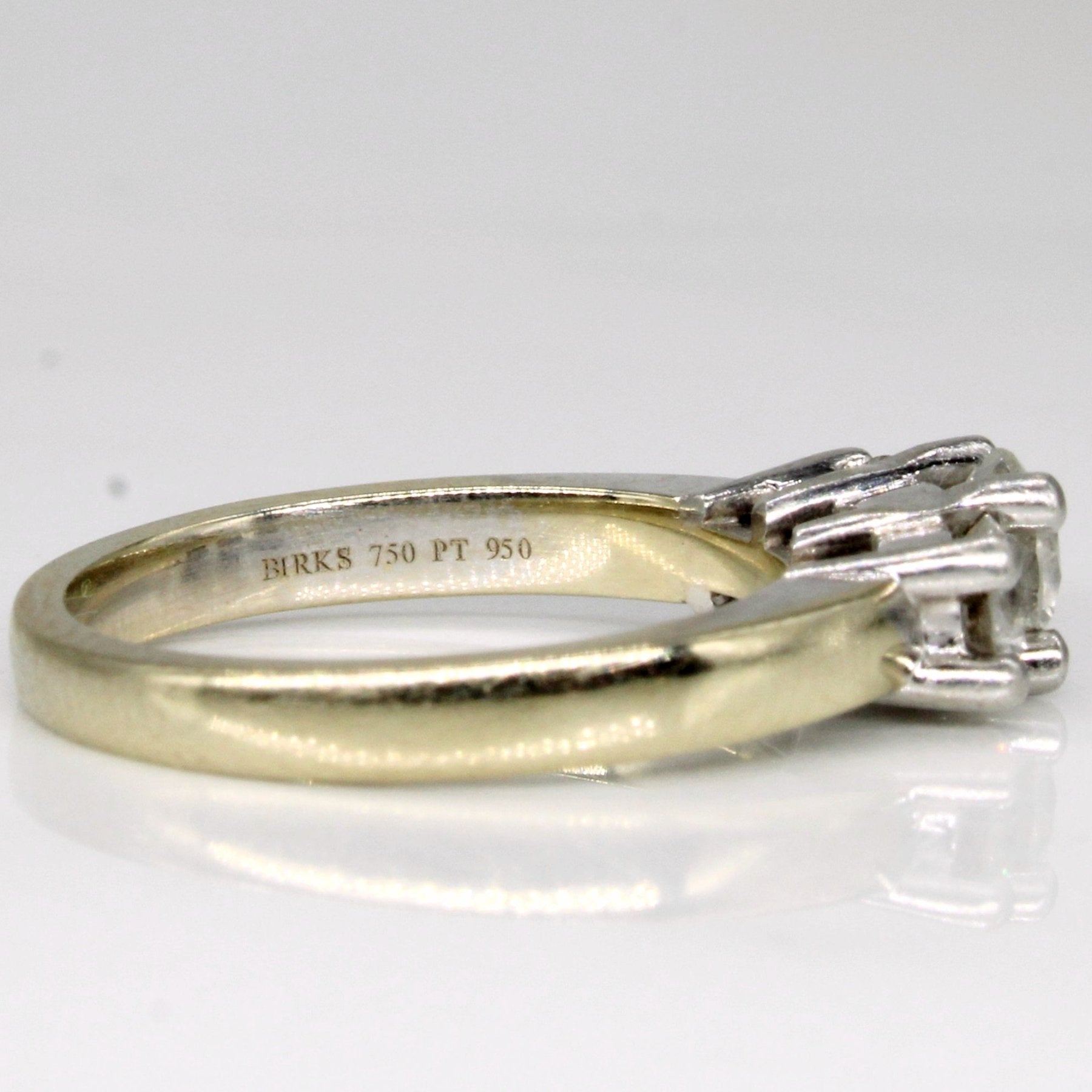 'Birks' Three Stone Diamond Platinum Ring | 0.43ct, 0.35 ctw | SZ 5 | - 100 Ways