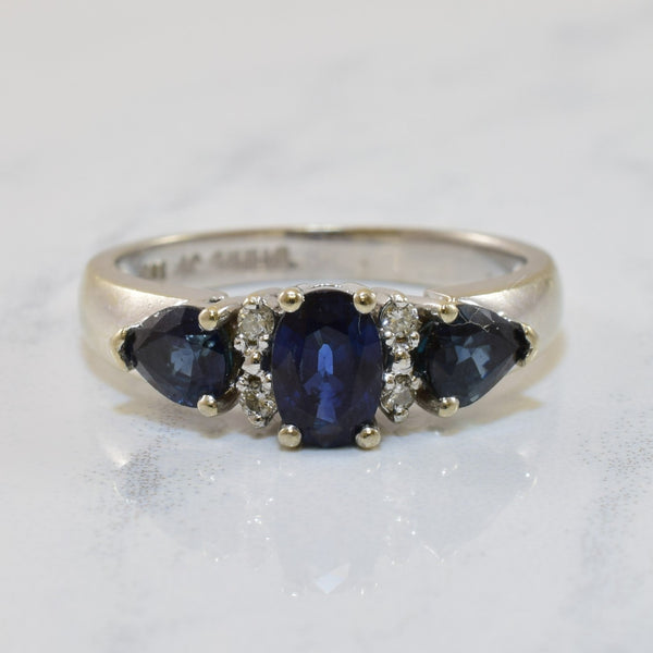 'Birks' Three Stone Sapphire Ring | 1.30ctw, 0.04ctw | SZ 6.5 |