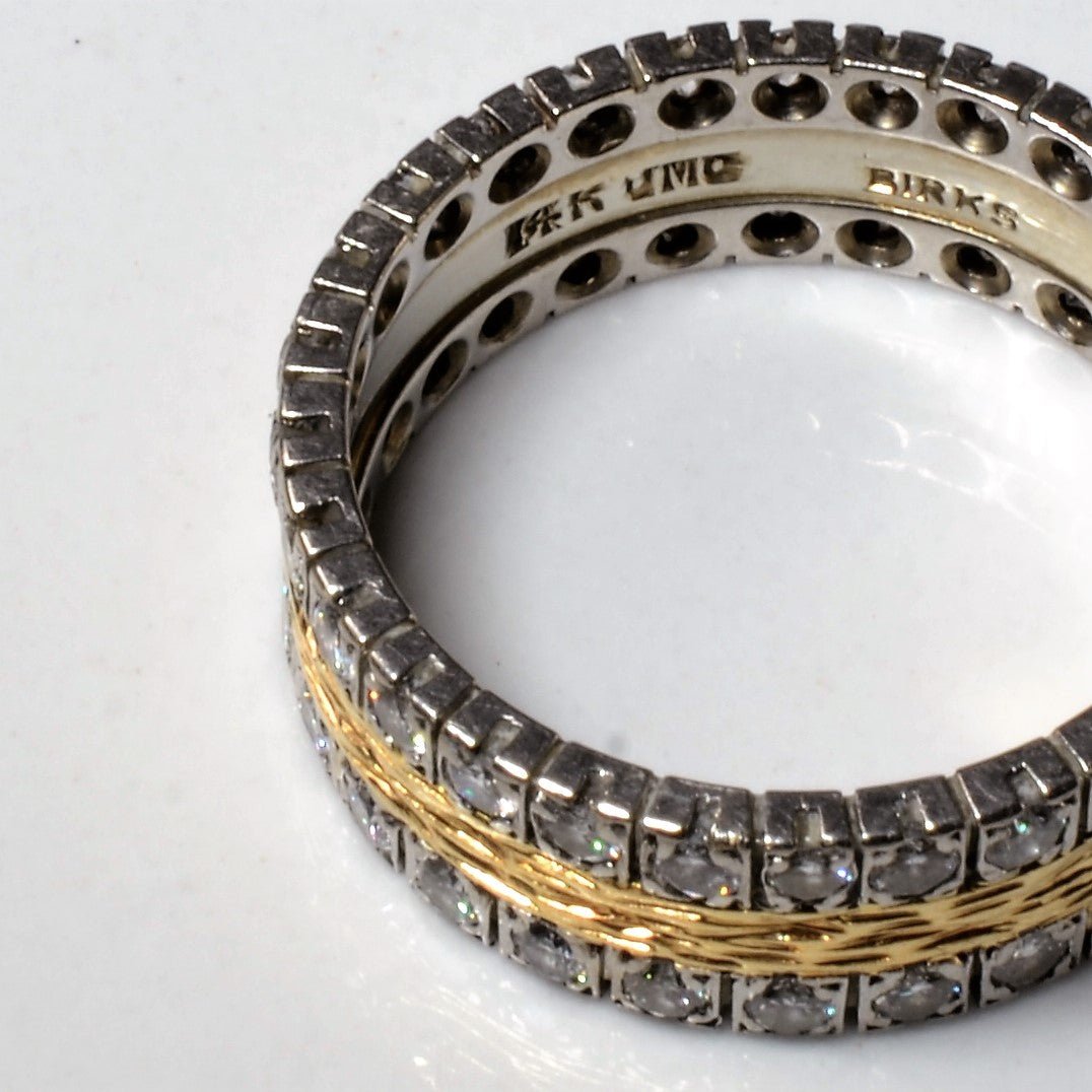 'Birks' Two Tone Diamond Eternity Band | 1.25ctw | SZ 7.25 | - 100 Ways