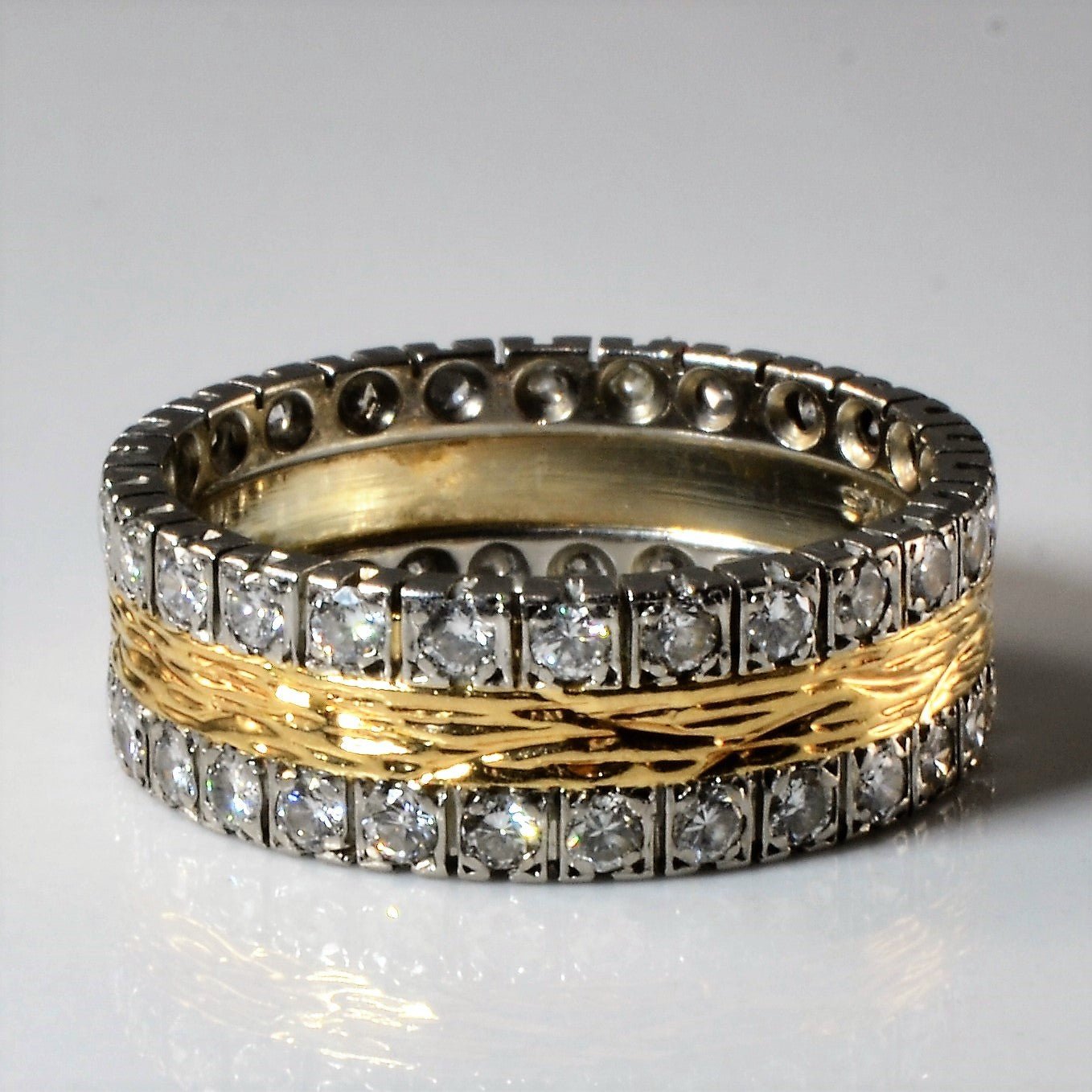 'Birks' Two Tone Diamond Eternity Band | 1.25ctw | SZ 7.25 | - 100 Ways