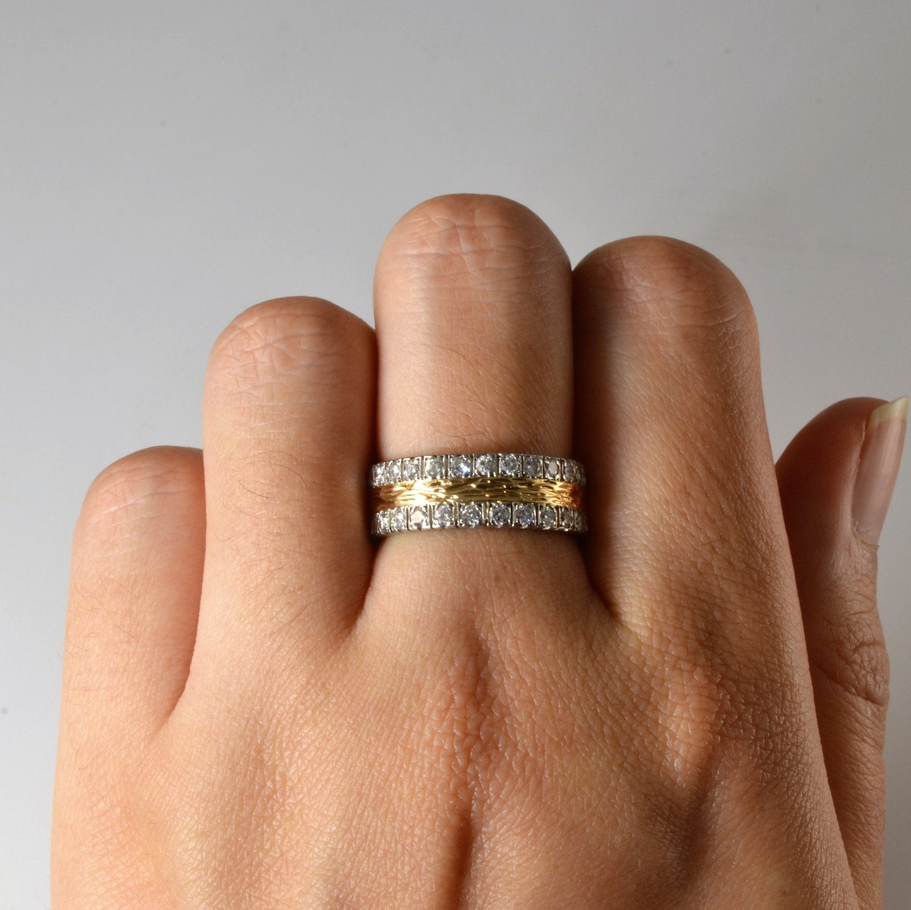 'Birks' Two Tone Diamond Eternity Band | 1.25ctw | SZ 7.25 | - 100 Ways