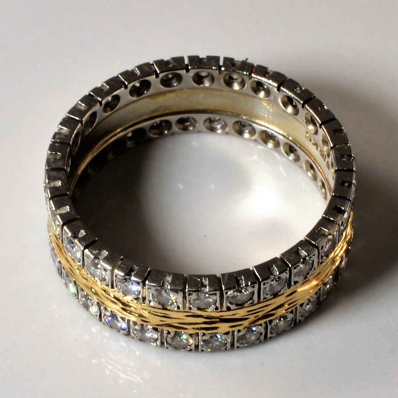 'Birks' Two Tone Diamond Eternity Band | 1.25ctw | SZ 7.25 | - 100 Ways