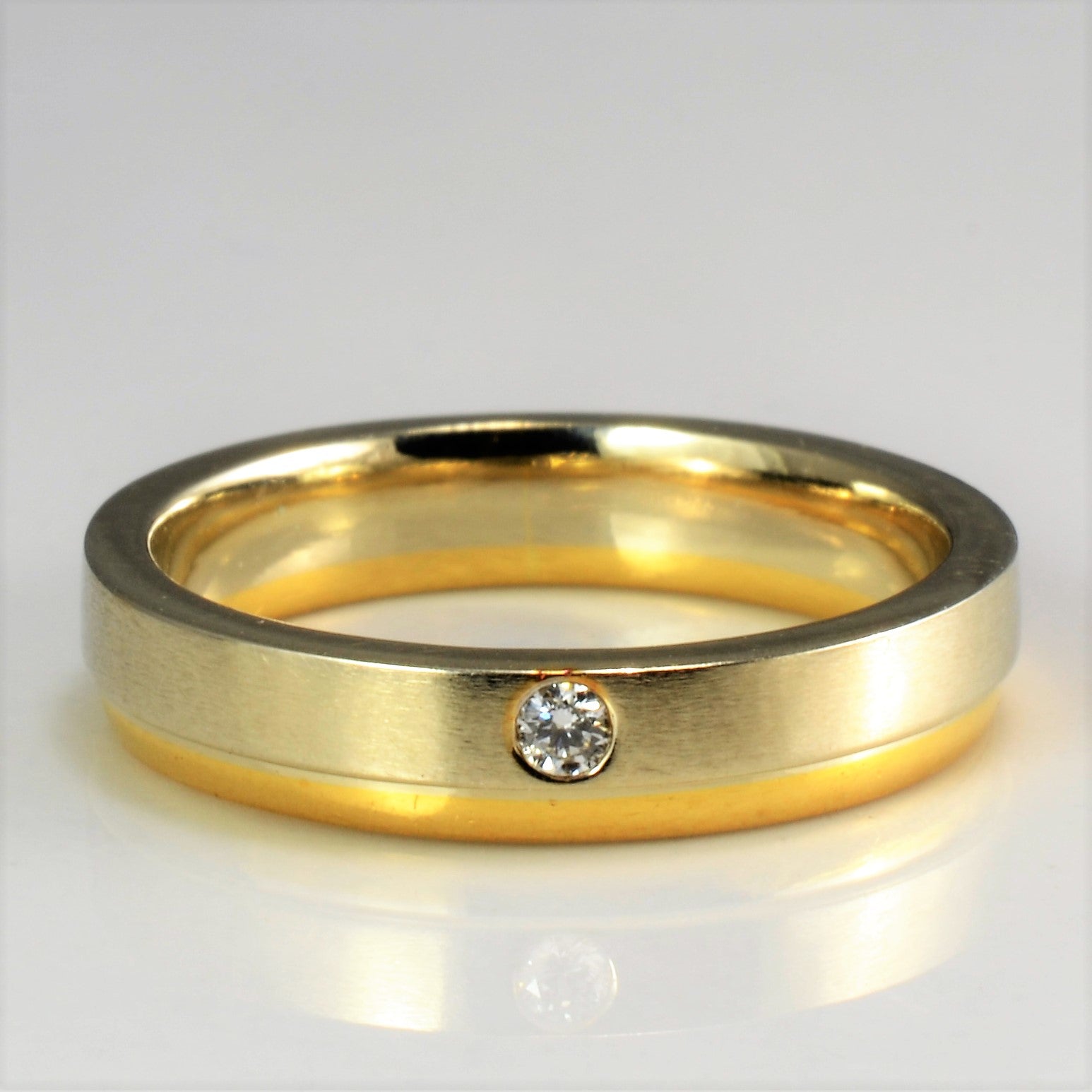 'Birks' Two Tone Gypsy Diamond Band | 0.03ct | SZ 5.5 | - 100 Ways