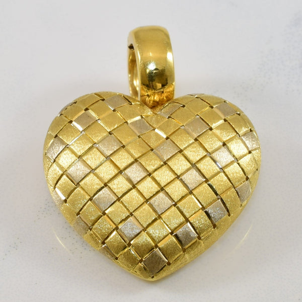 'Birks' Woven Yellow Gold Heart Pendant |